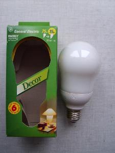 úsporná žárovka - zářivka teplá bílá 75W (spotřeba 15W), závit E27
