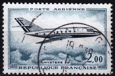 Francie 1965 Mi.1514 prošla poštou, letadla