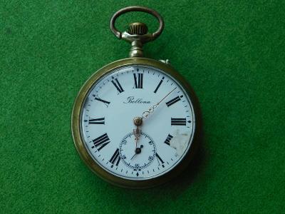 Kapesní hodinky zn. BELLONA prům cif. 4,1 cm tlouš. 1,6 cm jdoucí pošk