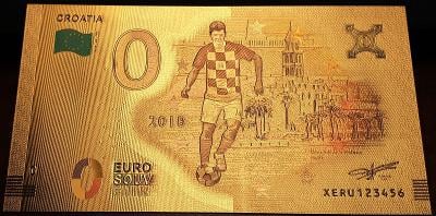 0 Euro Souvenir, Mistrovství světa ve fotbale 2018 , CROATIA , zlata