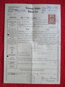 ODDACÍ LIST _  Protektorát Č a M  _  r. 1942