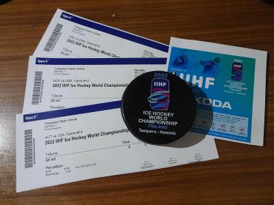 OFFICIAL GAME PUCK IIHF hokej puk MS 2022 Finsko TAMPERE aukce od 1 Kč