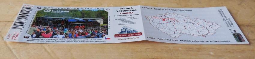 Turistická vizitka A 918 Vlakem ČD s turistickým deníkem do Lužné 