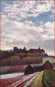 Photochromie * stodola, pole, hrad, krajina * M4855