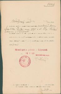 2A1609 Okr. správa politická - ohlášky Eret a Šťásková Rokycany 1923