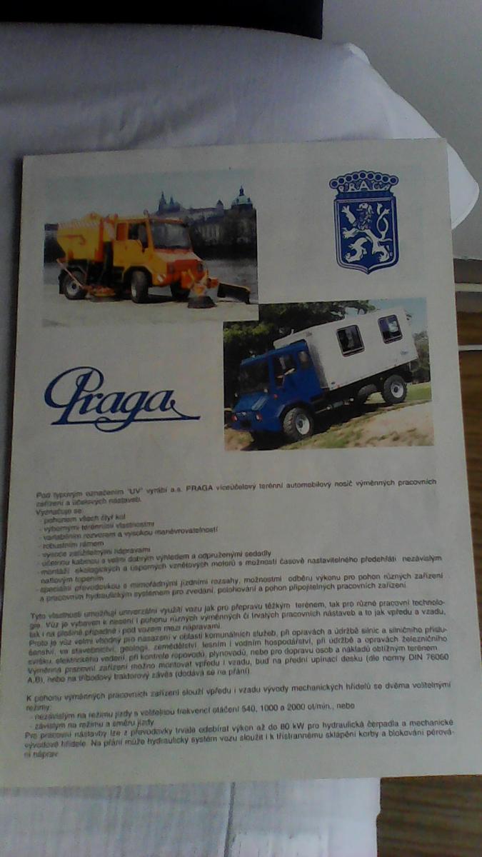 Prospekt Praga UV 80 ( 2 ) - Motoristická literatura