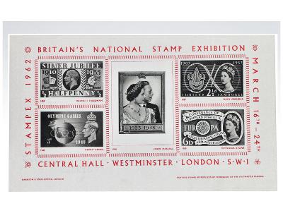 Černotisk Velká Britanie, národní výstava známek 1962