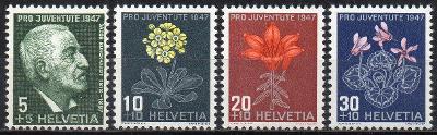 Švýcarsko-Flóra/Pro Juventute/1947**  Mi.488-491 / 4,50 €