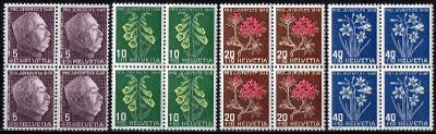 Švýcarsko-Flóra/Pro Juventute/ 1948**  Mi.514-517/čtyřbloky/ 24 € 