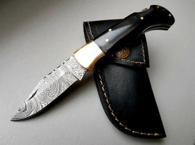 ✅kapesní buffalo Damaškový nůž 16,5 cm ručně vyrobeno + kožené pouzdro