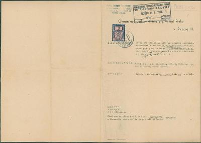 2A1630 Civilní soud Praha - předvolání J. Hendrych Zvíkovec 1946