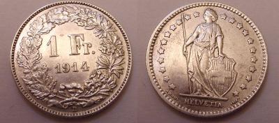 Švýcarsko 1 frank 1914