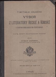 VÝBOR Z LITERATURY ŘECKÉ A ŘÍMSKÉ 1906