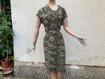 Retro - vintage stylové dámské šaty 60 léta brusel ČSSR 