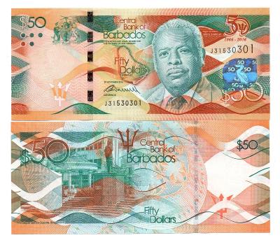 Barbados 50 dol 2016 P-79 UNC