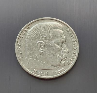 Stříbrná 5 Marka 1935 mincovna G (nr13)
