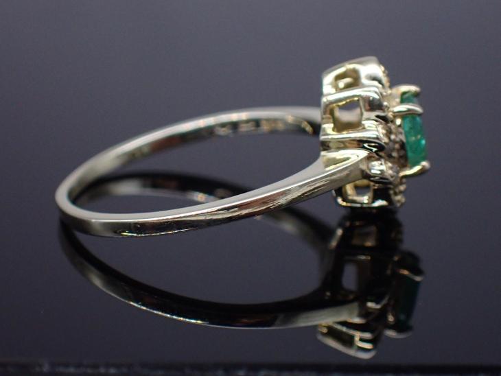 Luxusní prsten smaragd+ diamanty