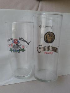 Rychtář + Gambrinus - Retro pivní sklenice