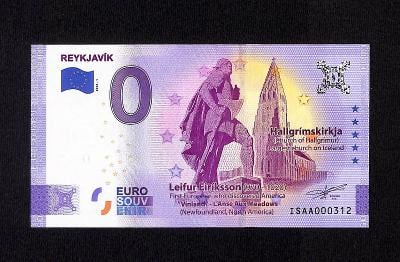 { 9 } - € - 0 EUROVA BANKOVKA - REYKJAVIK - ISLAND