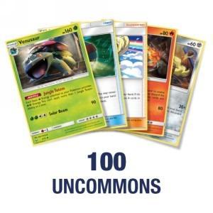 Originál Pokémon Bulk 100 karet(rarita Uncommon)