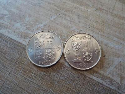 5 Kčs 1991 - LUXUSNÍ - obě mincovny!