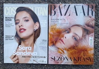 Květnová čísla 5/2022 časopisů Cosmopolitan a Harpers Bazaar