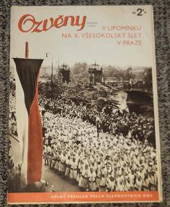 Ozvěny / 1938 Sokol / X. slet Praha / časopis tisk