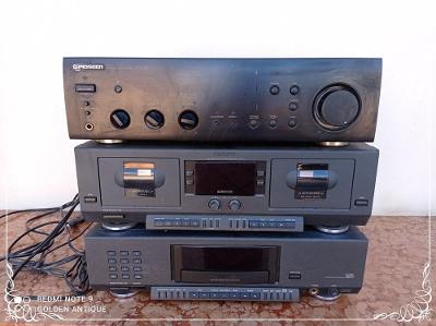 Staré hifi - zesilovač - kazetový přehrávač - CD přehrávač