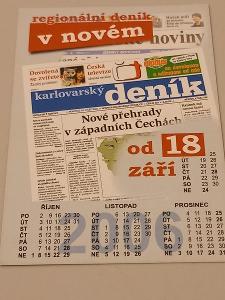 I - Kartičkové kalendáříky - noviny, tisk, časopisy, karlovarský denik