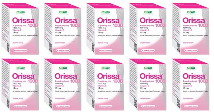 Orissa Pupalkový olej s Vit. E 1000mg (Omega 6), 10x 60 tobolek 05/22 - Lékárna a zdraví