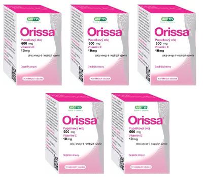 Orissa Pupalkový olej s Vitamínem E 500mg (Omega 6), 5x 90 tobolek