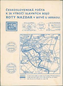 4A300 Tiskový list s nalepenou obálkou - bitva u Arrasu, rota Nazdar