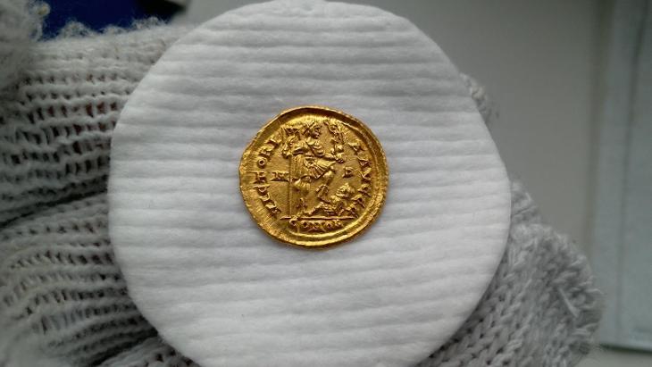 Římské císařství-zlatý solidus- Arcadius- Milán SUPER TOP RRR!! - Numismatika