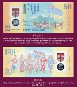 Fidži 50 dol Pamětní bankovka 2020 „50 let nezávislosti“ UNC / N