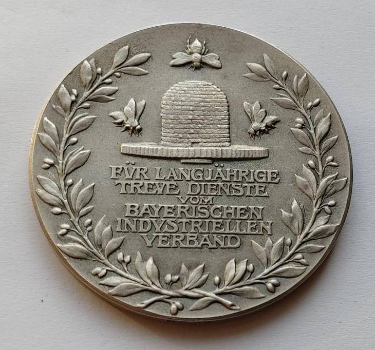 AR  Medaile za zásluhy Bavorského průmyslového svazu. Ag - Numismatika