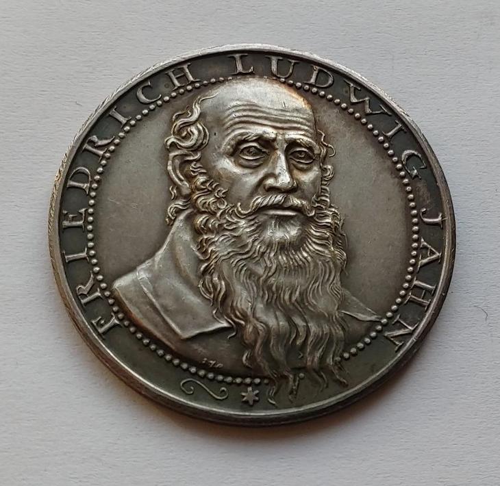Stříbrná medaile 1928 Sasko Friedrich Ludwig Jahn 150. narozeni. Ag..