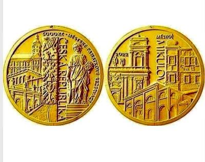 Zlatá mince 5000 Kč 2022 Mikulov proof 