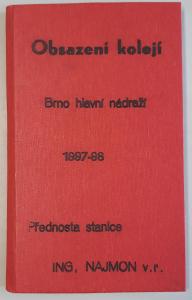 Plán obsazení kolejí Brno hl. n. 1997 / 1998