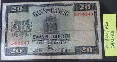 20 Gulden Danzig 1937,original banknota