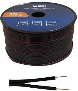 Geti dvojlinka nestíněná 2x 0,15mm černo/rudá 200m kabel (12z) akce