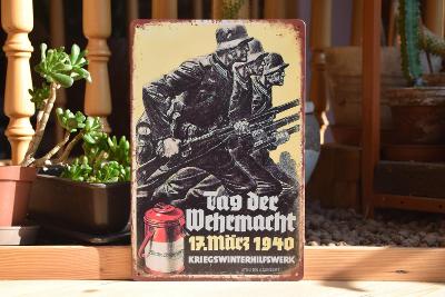 plechová  válečná cedule: Kriegswinterhilfswerk 1939/40