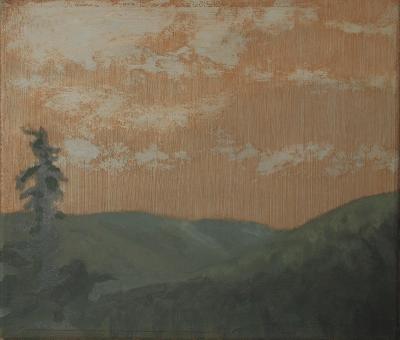 Krajina 30x35 cm, akryl, Jan Tesař