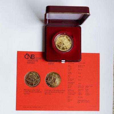 Zlatá mince ČNB - Město CHEB 2021 PROOF !!! Jen 7 700 ks ! BEZ RZI !!!