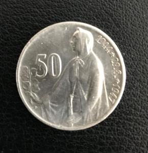 Stříbrná mince 50 Kčs SNP 3. výročí 1947