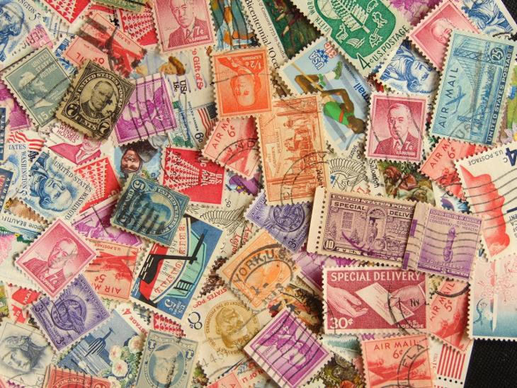 Sbírka známek z USA, prezidenti a další staré známky (1)