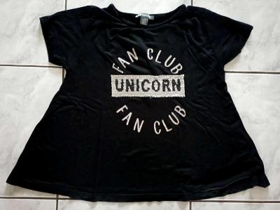 Primark UNICORN dievčenské tričko s flitrami vel.9-10 rokov ** TOP STAV**