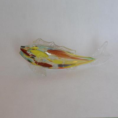 Skleněná ryba z hutního skla 