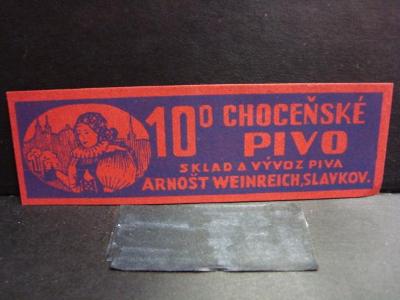 Pivo Choceňské pivo A.Weinreich Slavkov etiketa