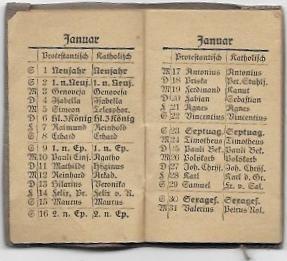 Mini kalendář 1921,ozdobná textilní obálka