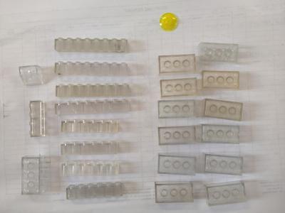 Lego kostičky průhledné vysoké - mix 24ks